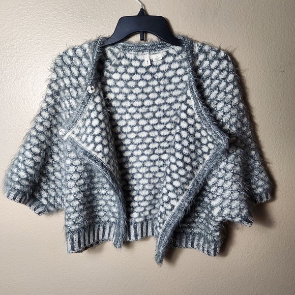 Anthropologie Moth Gray Empyreal Wool/Angora Blend Cropped Shrug Sweater-Size S - Picture 5 of 11